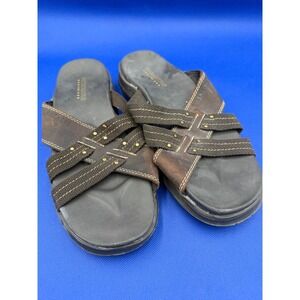 Skechers SN 45772 GCH Leather Textile Sandals Brown Women's Size 8